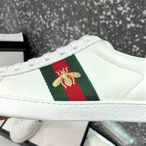 gucci bee shoes white